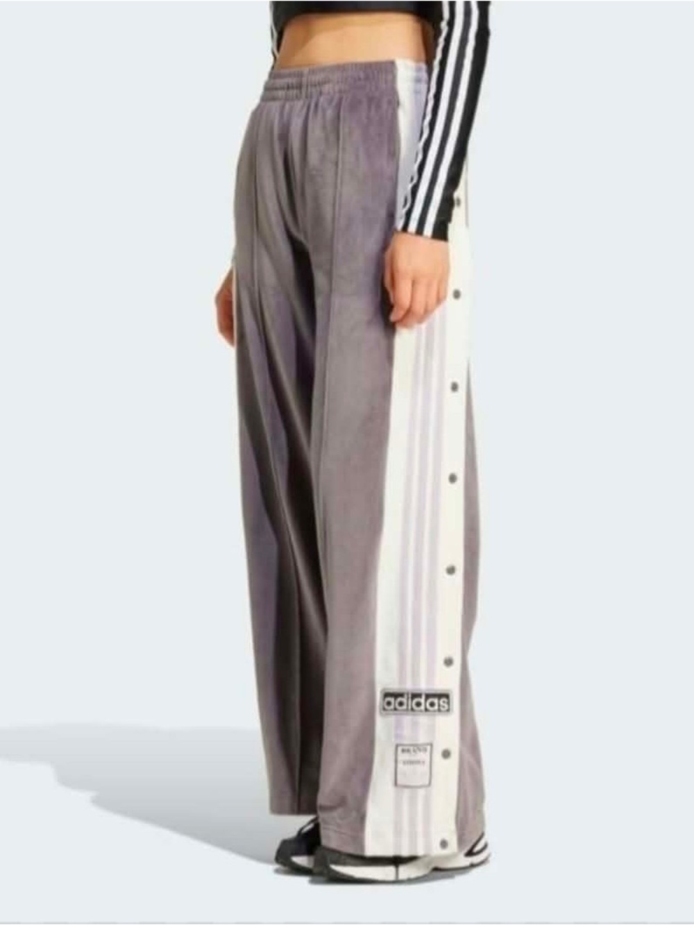 Adidas Adibreak Velour Wide-Leg Track Pant - Women's size LARGE